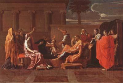 Nicolas Poussin Moses Trampling on the Pharaoh's Crown (mk08) Norge oil painting art